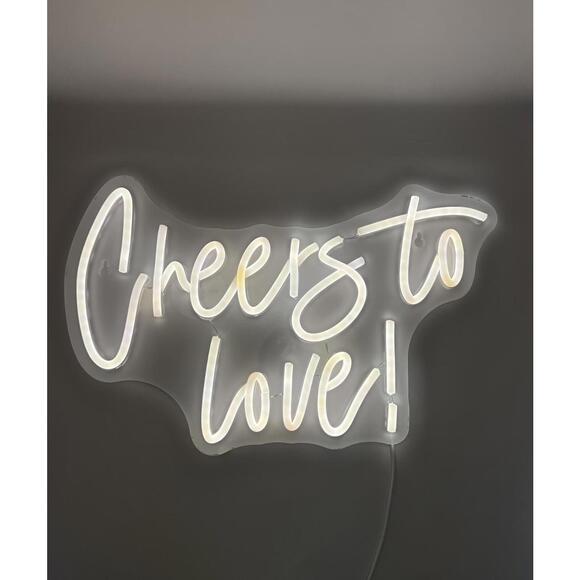 Cheers To Love Neon Sign, USB LED Wall Light with Dimmer, Warm White - Picture 2 of 7